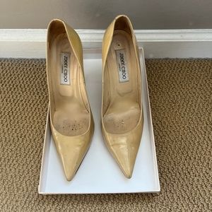 Jimmy Choo Nude Patent Leather Pumps